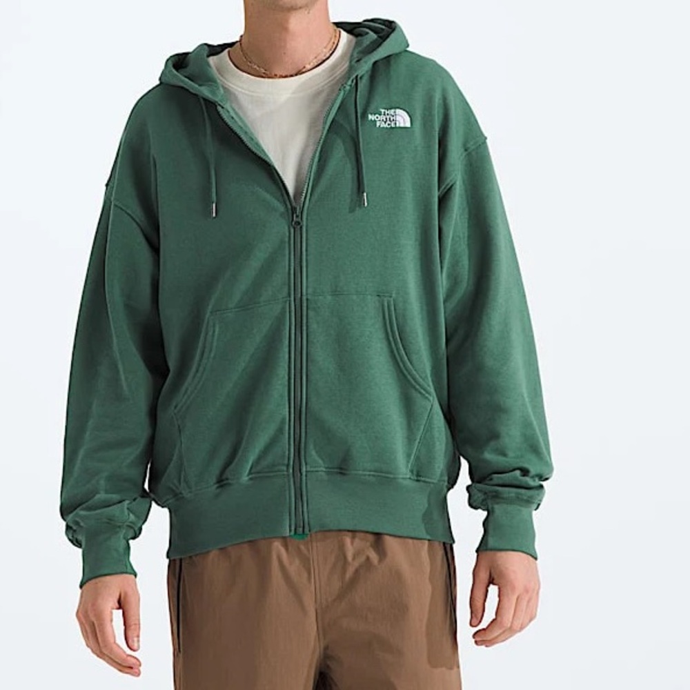 The North Face Men's Evolution Full-Zip Logo Hoodie ✨ Duck Green Size Large - Picture 5 of 16